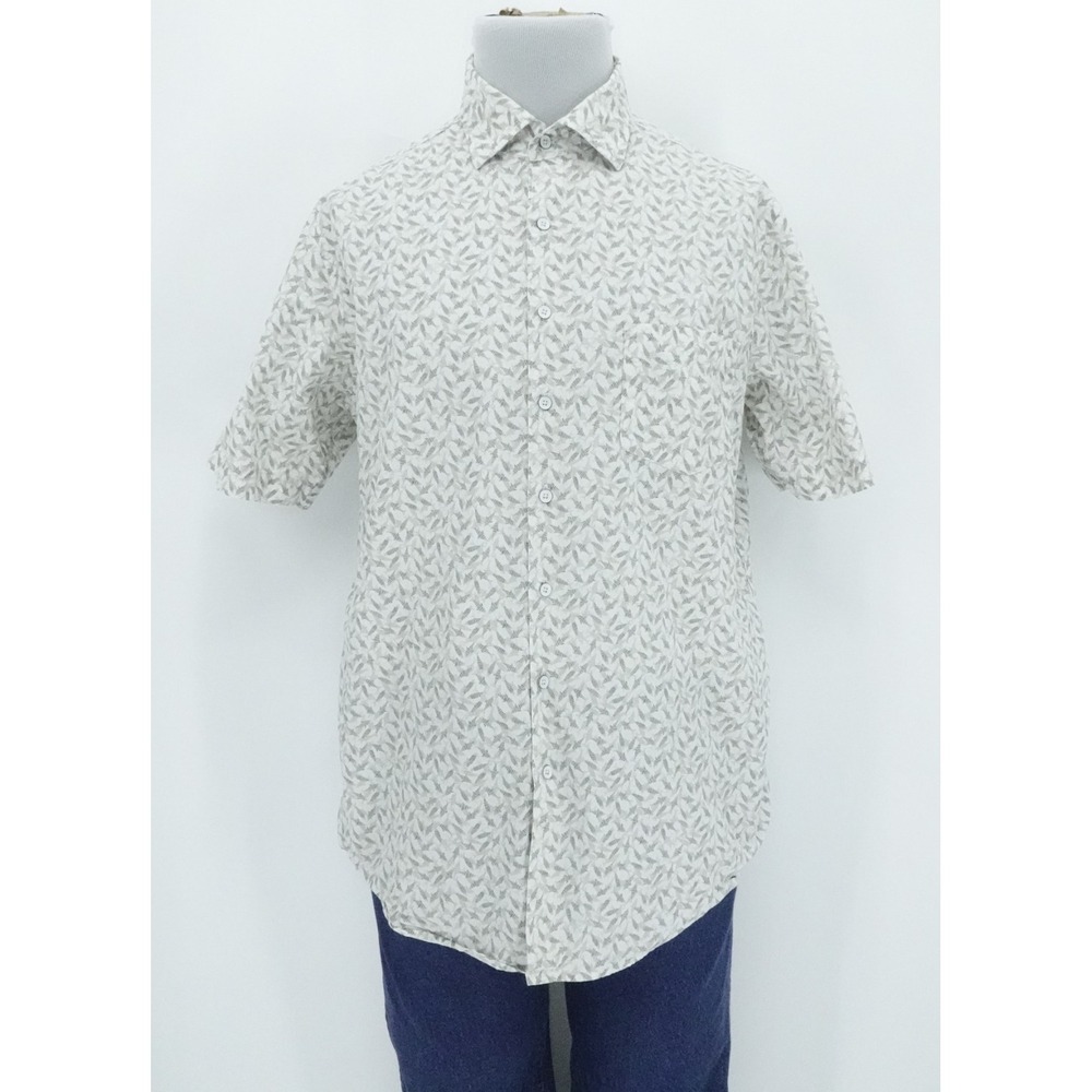 Rodd &‎ Gunn Shirt Mens Large Gray Fish Pattern Casual Button Down